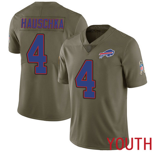 Youth Buffalo Bills #4 Stephen Hauschka Limited Olive 2017 Salute to Service NFL Jersey->youth nfl jersey->Youth Jersey